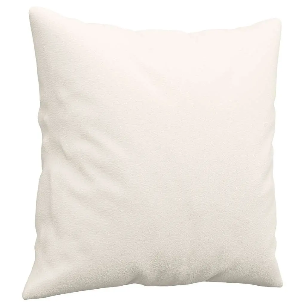 Throw Pillows Cream 40x40 cm Faux Leather Square Cushions