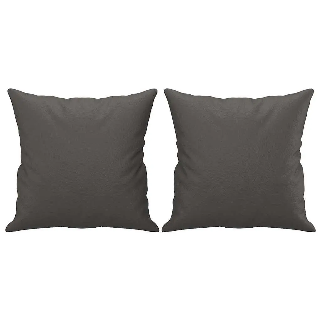 Throw Pillows Grey 40x40 cm Faux Leather Cushion Covers 2 Piece