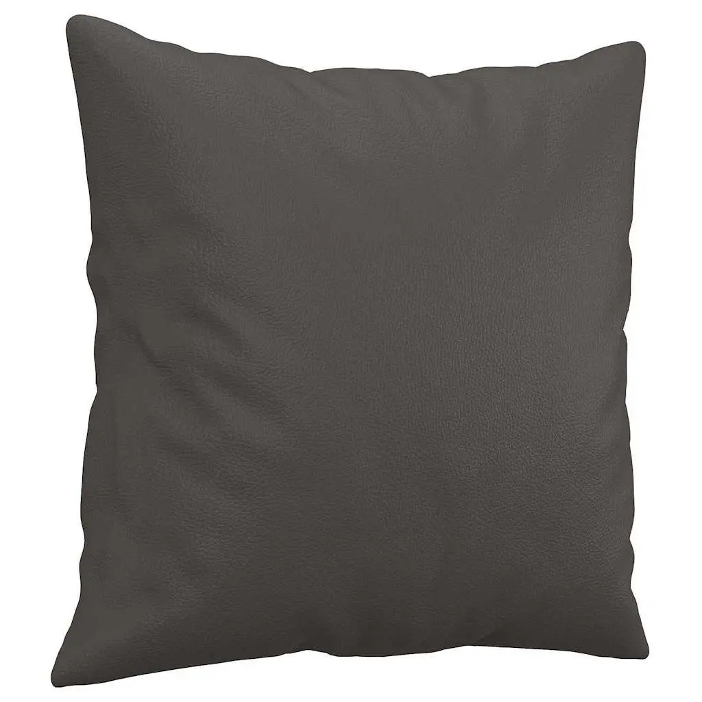 Throw Pillows Grey 40x40 cm Faux Leather Cushion Covers 2 Piece