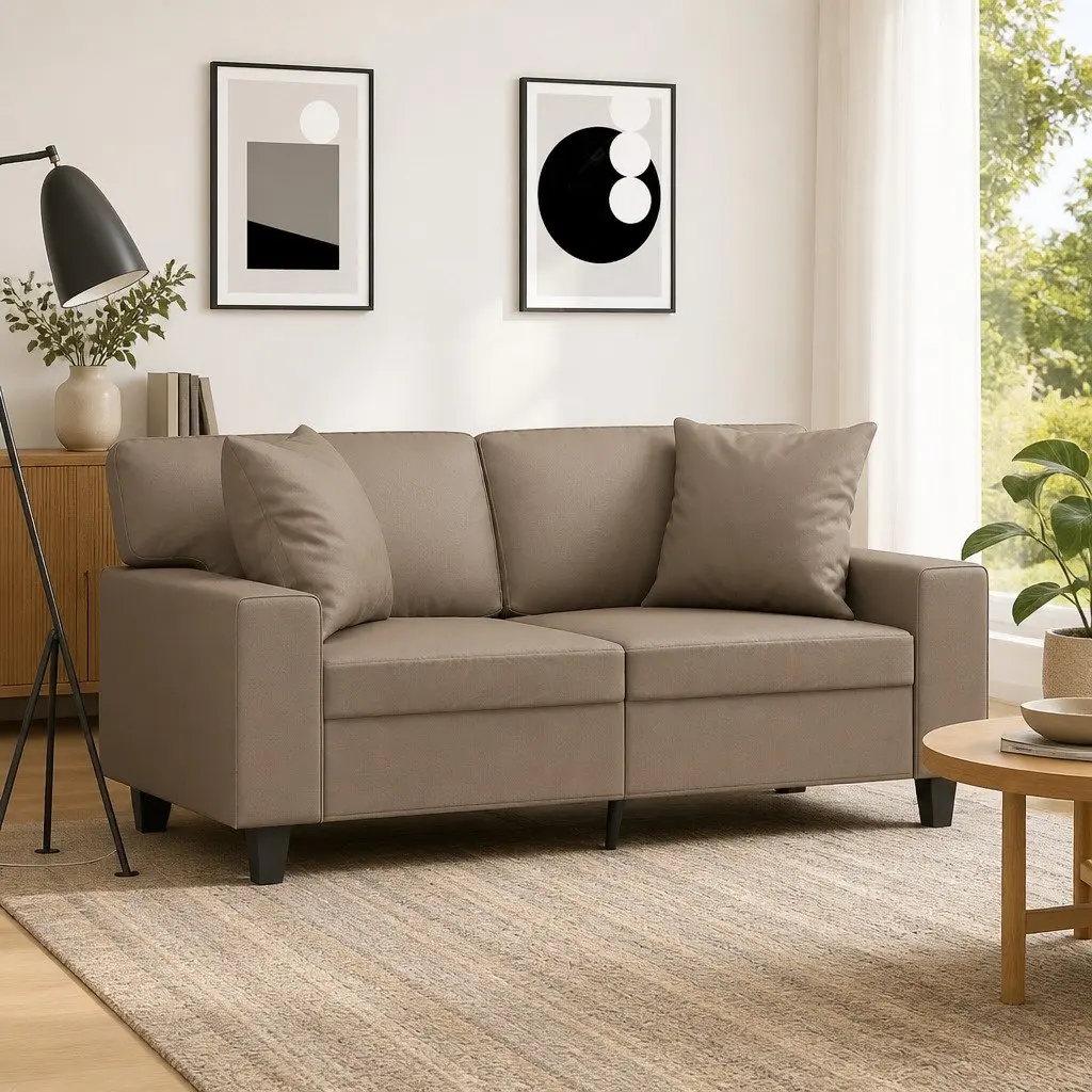 Throw Pillows Cappuccino 40x40 cm Faux Leather Square Cushions