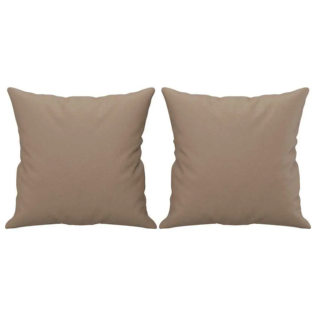 Throw Pillows Cappuccino 40x40 cm Faux Leather Square Cushions