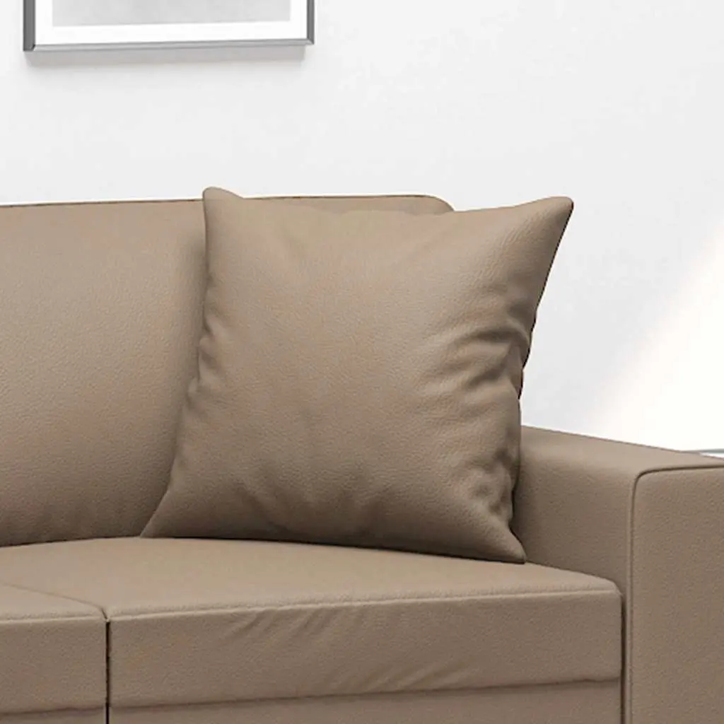 Throw Pillows Cappuccino 40x40 cm Faux Leather Square Cushions