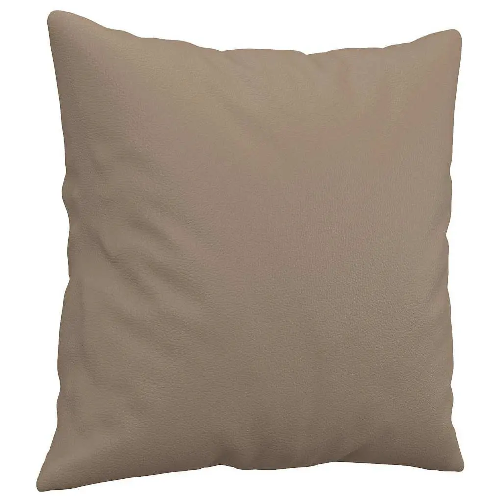 Throw Pillows Cappuccino 40x40 cm Faux Leather Square Cushions