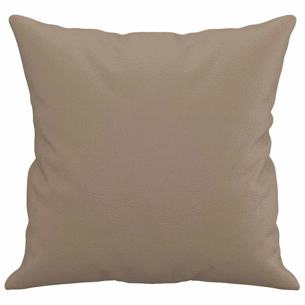 Throw Pillows Cappuccino 40x40 cm Faux Leather Square Cushions
