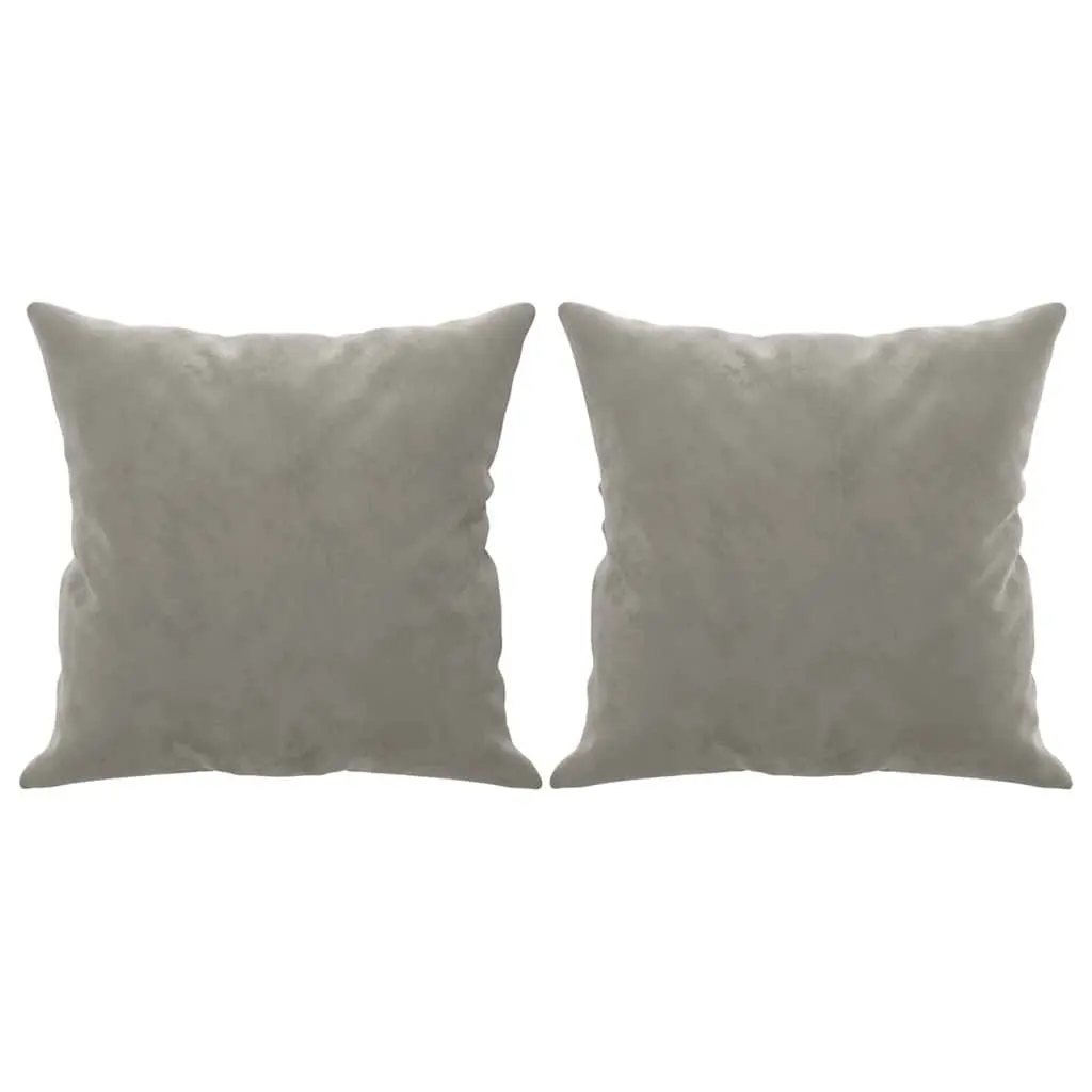 Throw Pillows Grey 40x40 cm Velvet 2 Piece Sofa Couch Cushions Home Decor