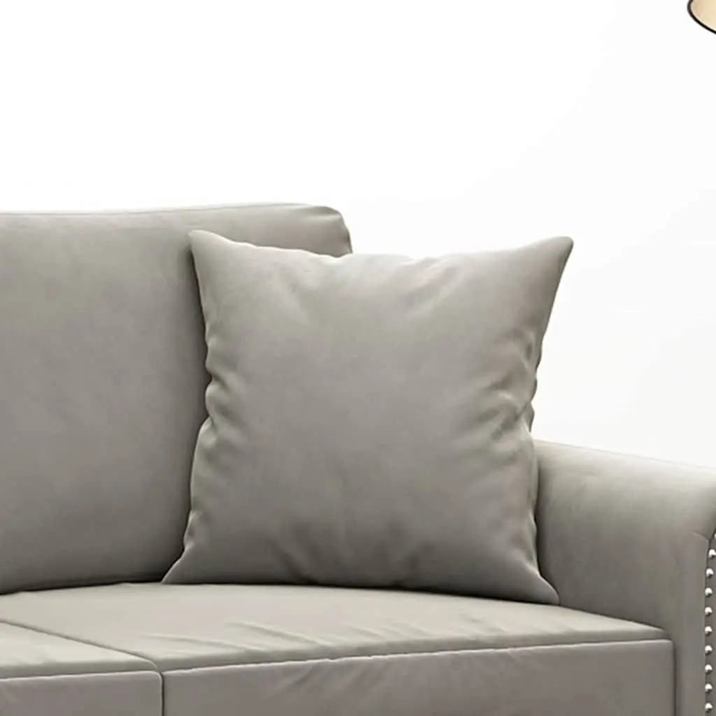 Throw Pillows Grey 40x40 cm Velvet 2 Piece Sofa Couch Cushions Home Decor