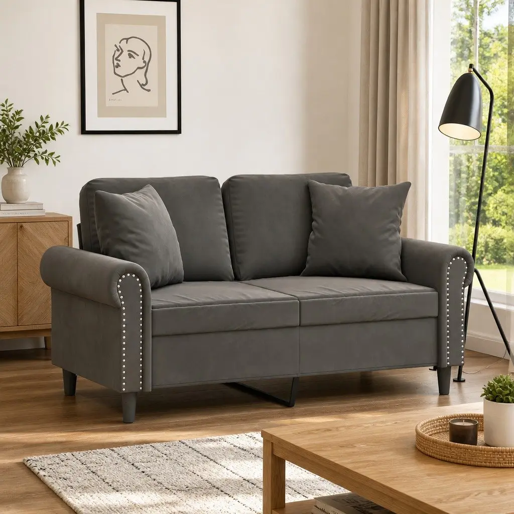 Throw Pillows Dark Grey 40x40 cm Velvet Soft Square Cushions