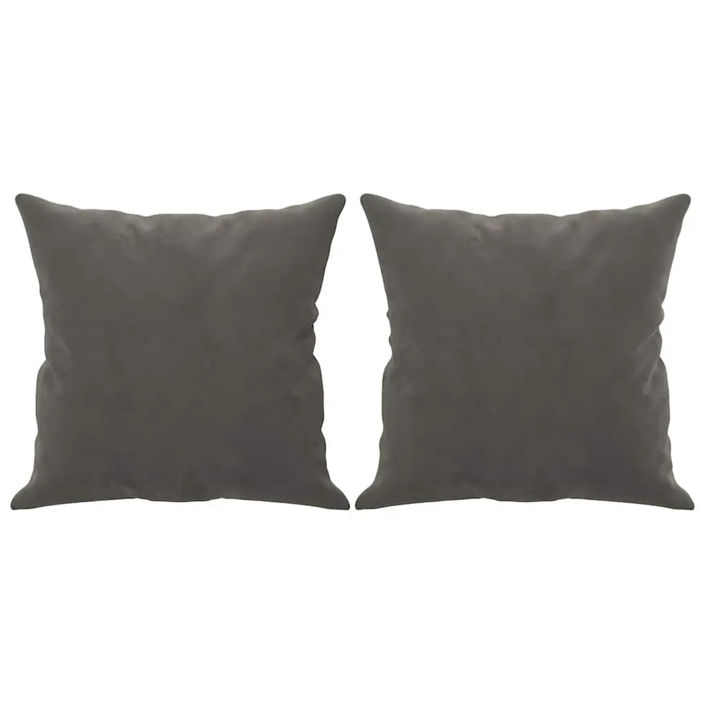 Throw Pillows Dark Grey 40x40 cm Velvet Soft Square Cushions