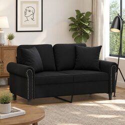 Sleek Black Velvet Throw Pillows – Two 40x40 cm Cushions