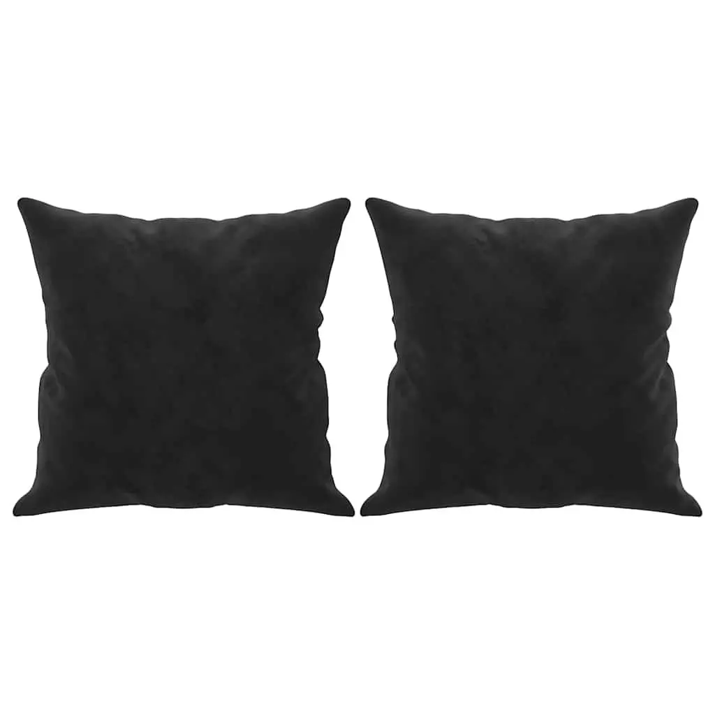 Throw Pillows Black 40x40 cm Velvet Square Cushions 2 Pieces Home Decor Sofa