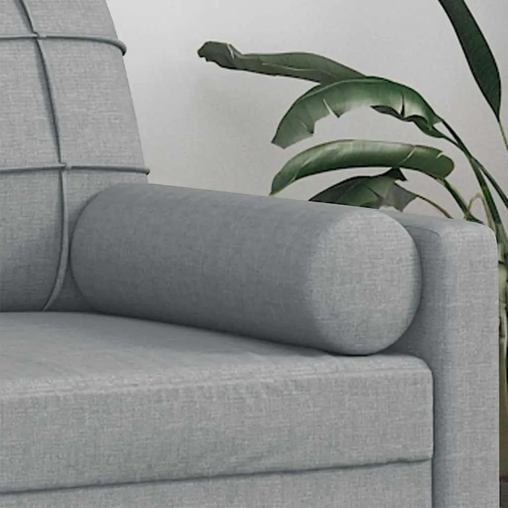 Throw Pillows Grey Cylinder Roll Bolster Decorative Cushions 2 Piece