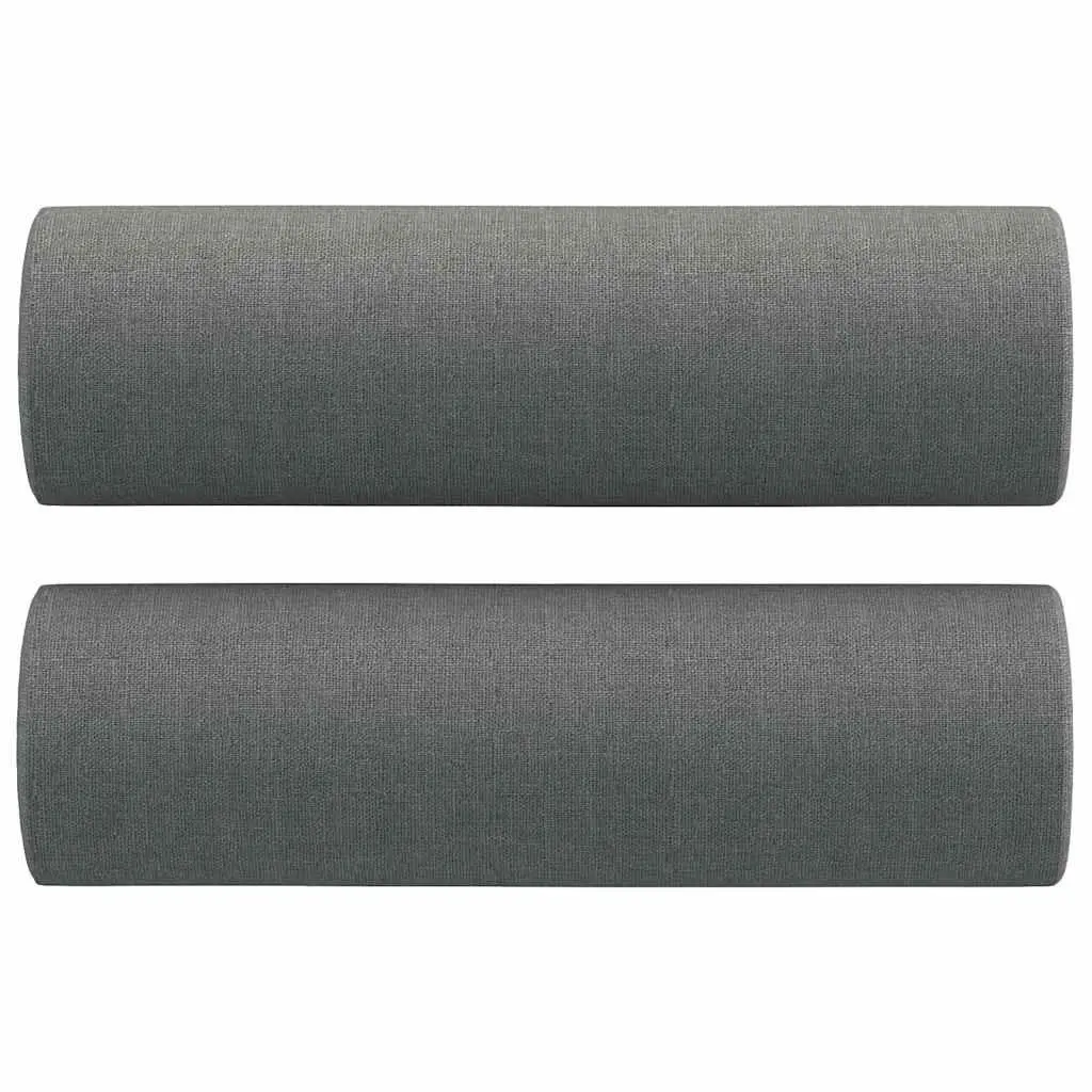Throw Pillows Dark Grey 2 Piece Cylinder Bolster Removable Zip Closure