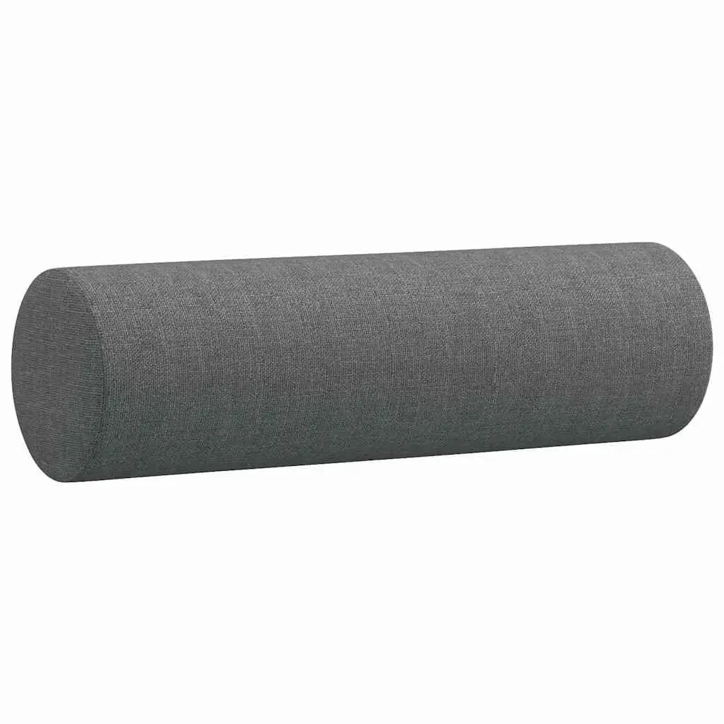 Throw Pillows Dark Grey 2 Piece Cylinder Bolster Removable Zip Closure