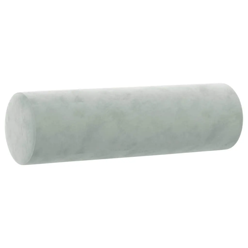 Throw Pillows Grey Velvet 15x50 Cylindrical Bolster Decorative Cushion 2 pcs