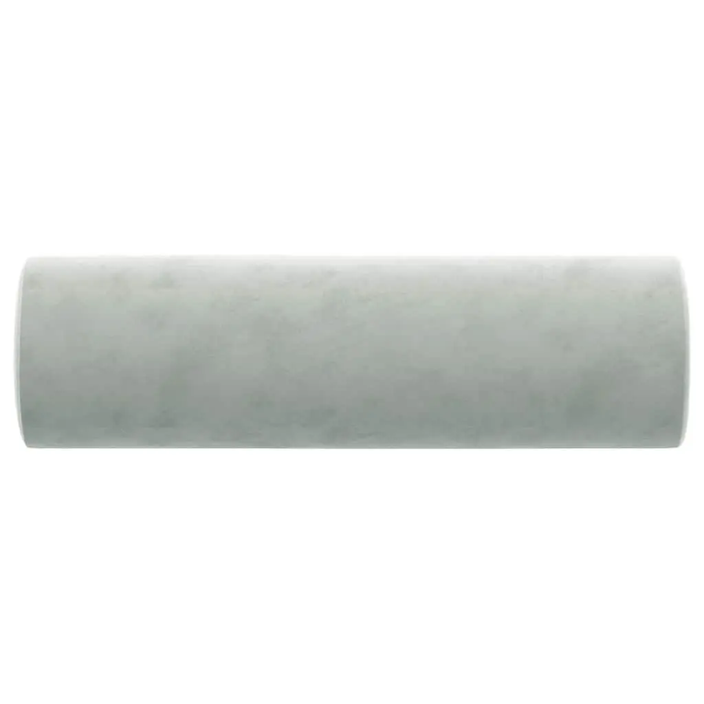 Throw Pillows Grey Velvet 15x50 Cylindrical Bolster Decorative Cushion 2 pcs
