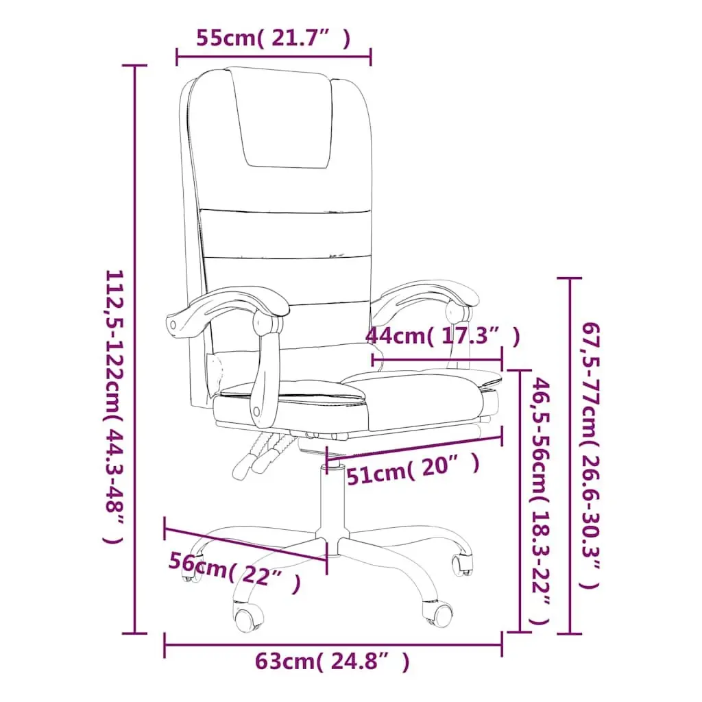 Massage Reclining Office Chair Black Ergonomic Adjustable Backrest Footrest 360 Degree Swivel