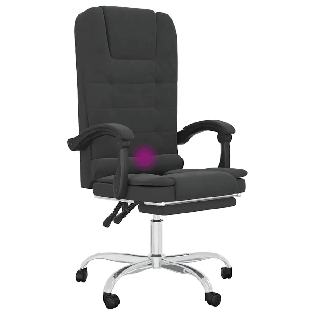 Massage Reclining Office Chair Black Ergonomic Adjustable Backrest Footrest 360 Degree Swivel