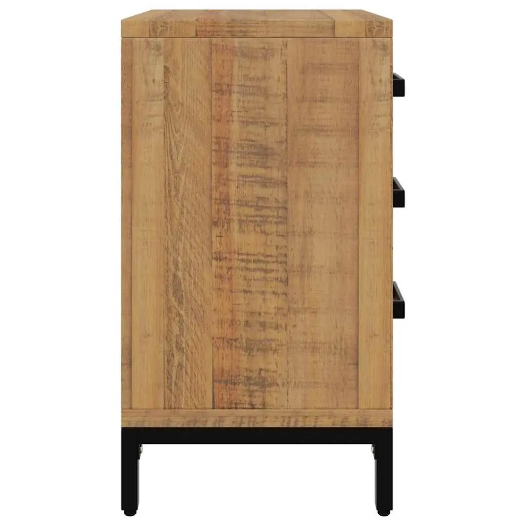 Bedside Cabinet Brown 40x30x55 cm Solid Pinewood Bedroom Storage Table Drawers