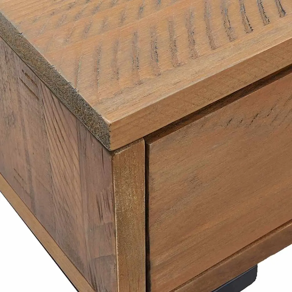 Coffee Table Brown 90x50x35cm Wooden Solid Pinewood with Drawer and Open Shelf