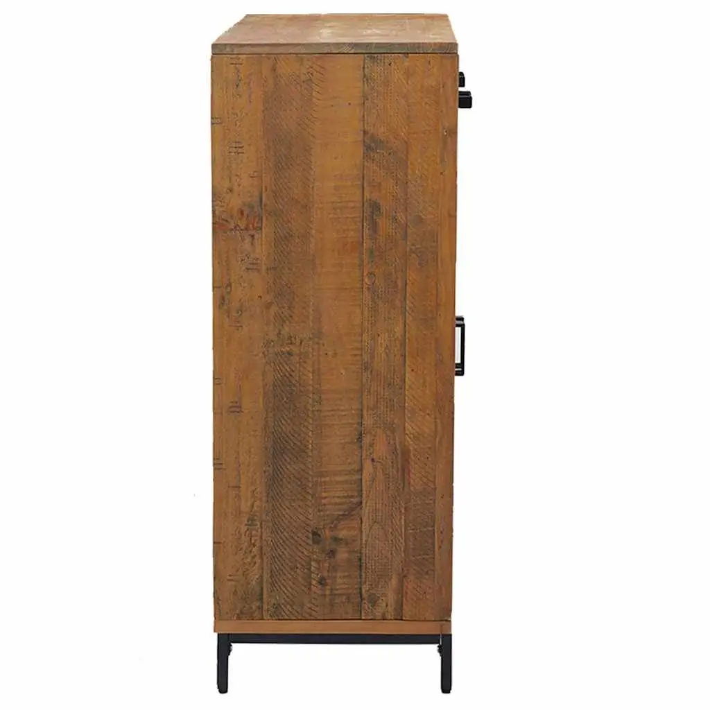 Shoe Rack Brown 75x40x110 cm Solid Pinewood 2 Drawers 2 Compartments Stable Top Surface