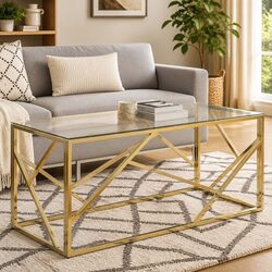 Confidently Stylish Coffee Table with Glass Top