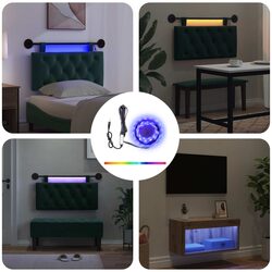 Compact Black LED Strip Lights 180 cm USB 2 pcs