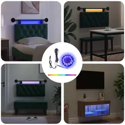 Compact Black LED Strip Lights 180 cm USB 2 pcs