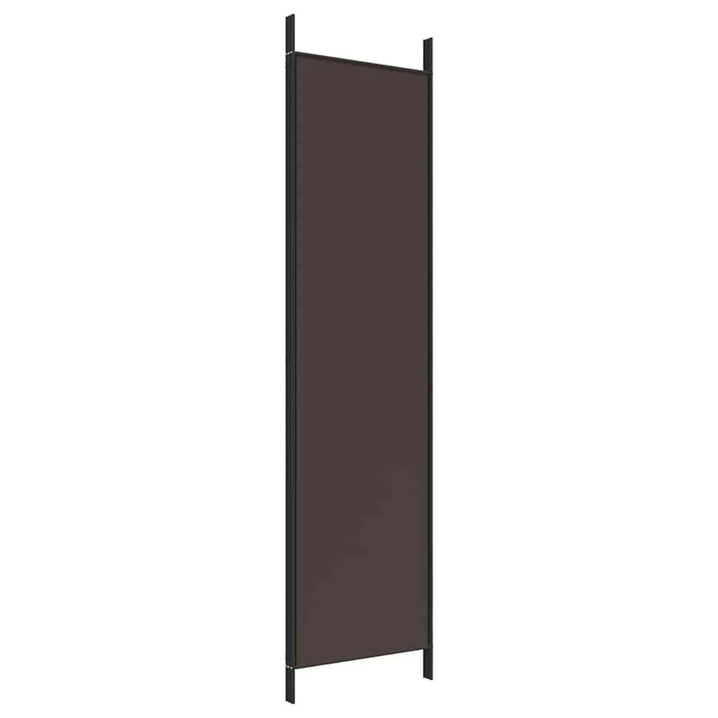3-Panel Room Divider Brown Fabric Foldable Privacy Partition 150x200cm