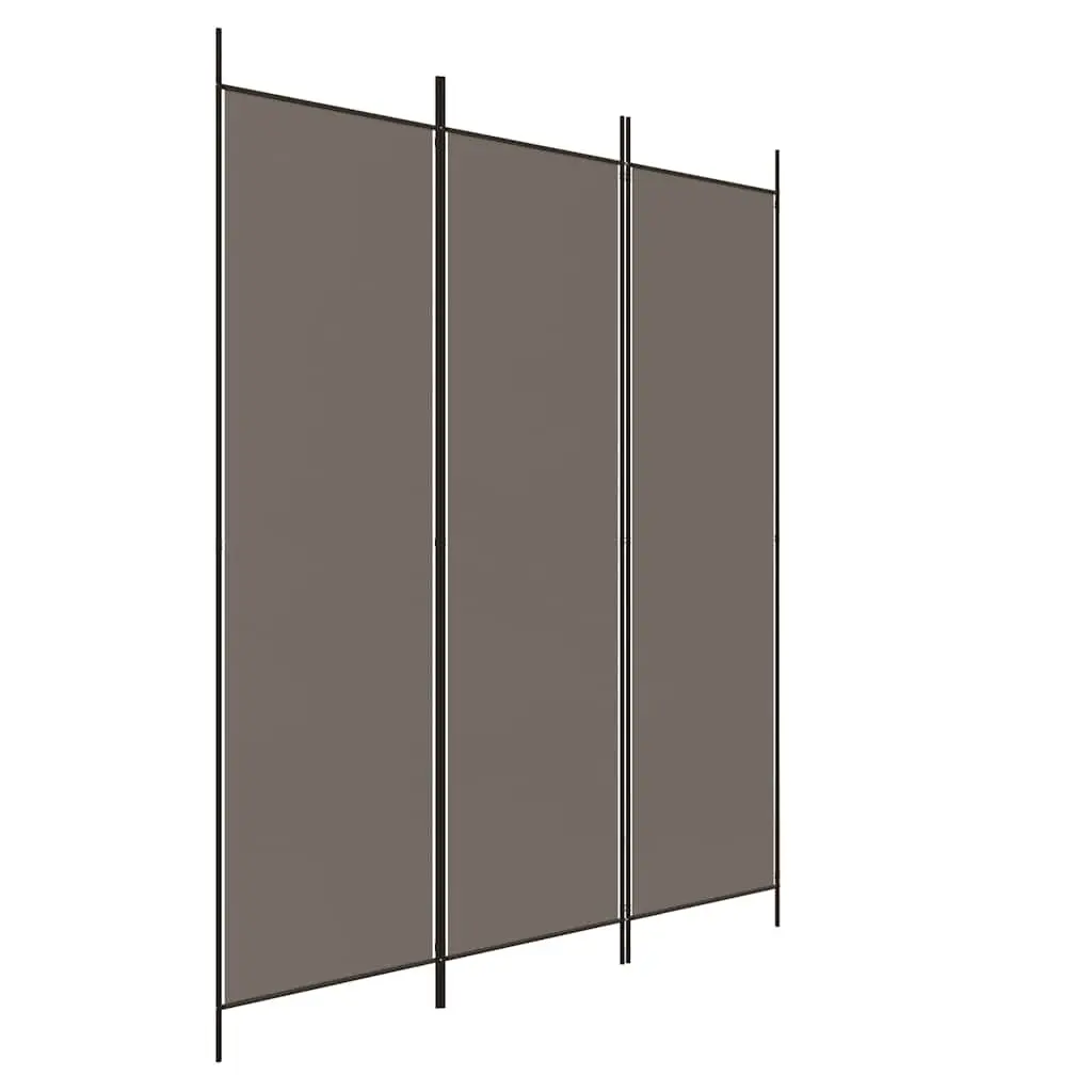 3-Panel Room Divider Anthracite Fabric Folding Partition Screen Privacy