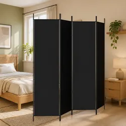 Compact and Confident 4-Panel Room Divider Screen