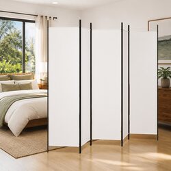 Compact 5-Panel Room Divider with Flexible Use