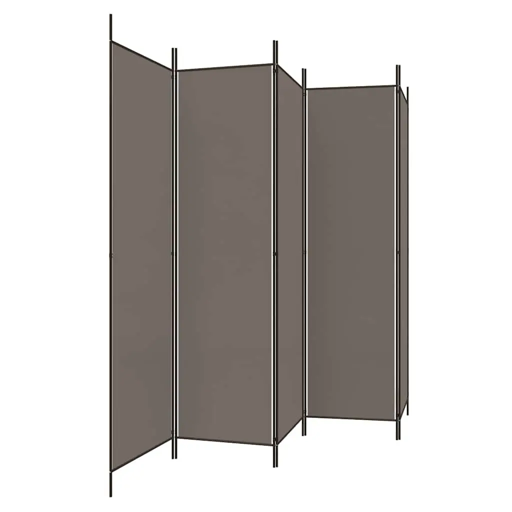 5 Panel Foldable Room Divider Screen Anthracite Privacy Partition Suitable for Home and Office