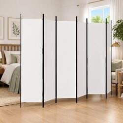 Concise 6-Panel White Room Divider, 300x200 cm