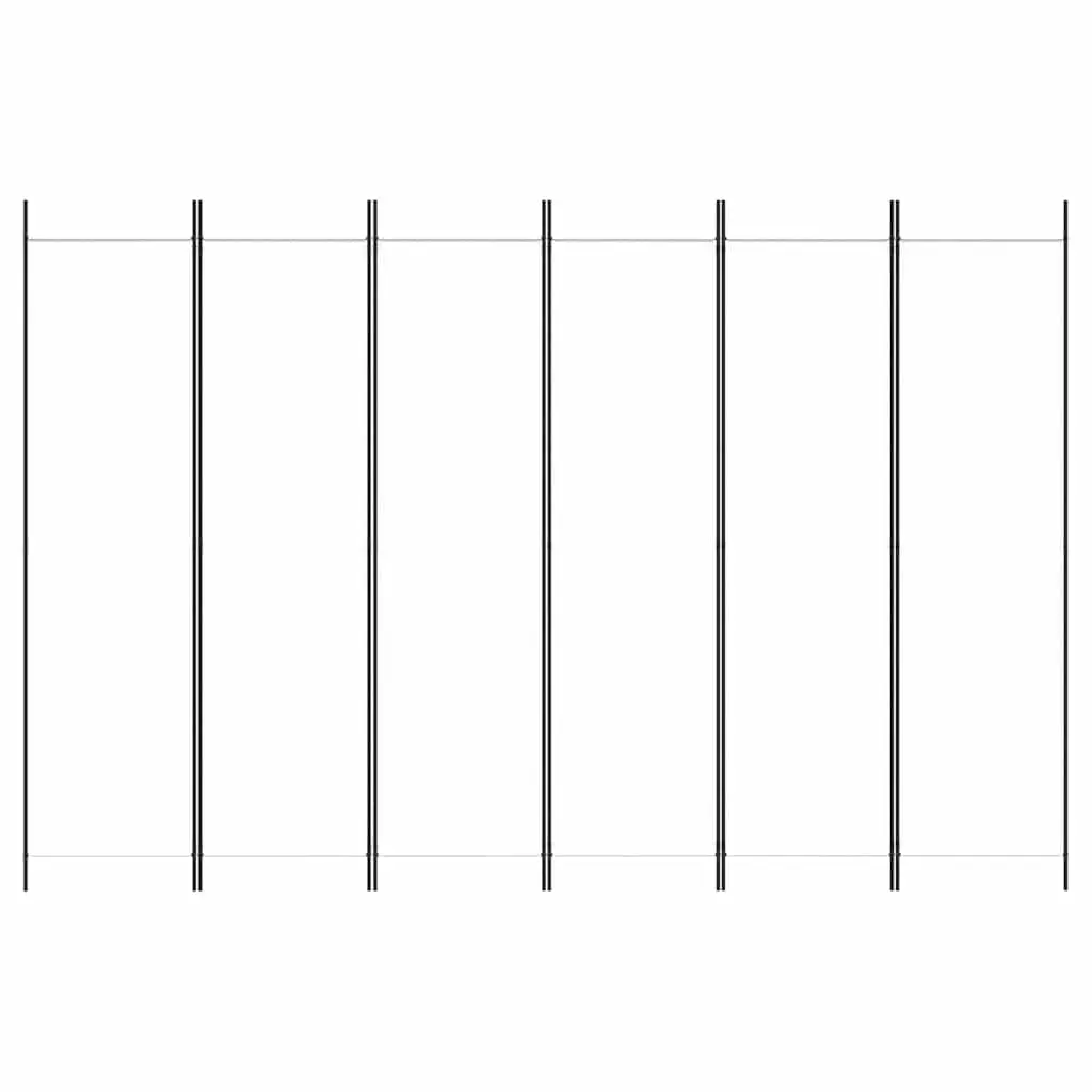 6-Panel Room Divider White 300x200 cm Folding Partition Privacy Screen