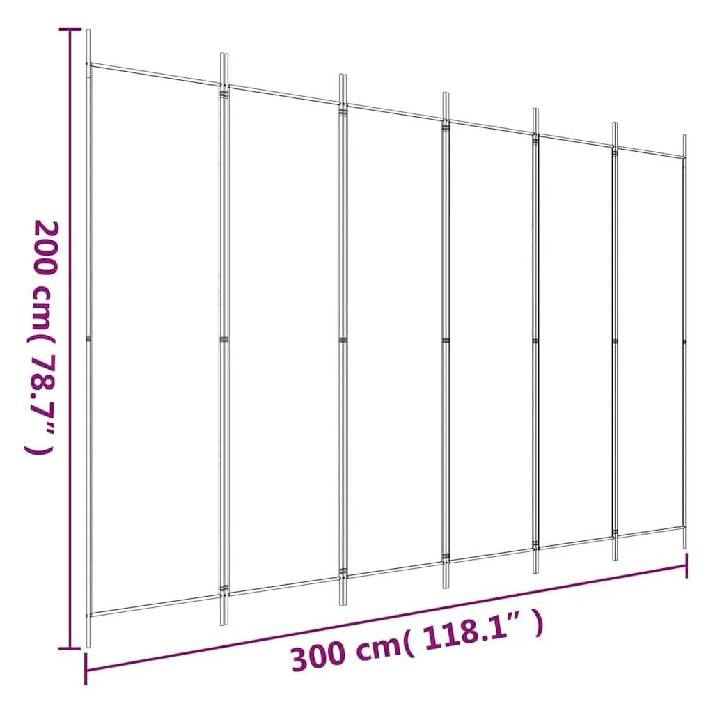 Room Divider 6-Panel Folding Screen Privacy Partition Home Office Bedroom