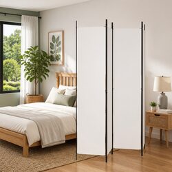 Compact and Efficient 4-Panel Room Divider Screen