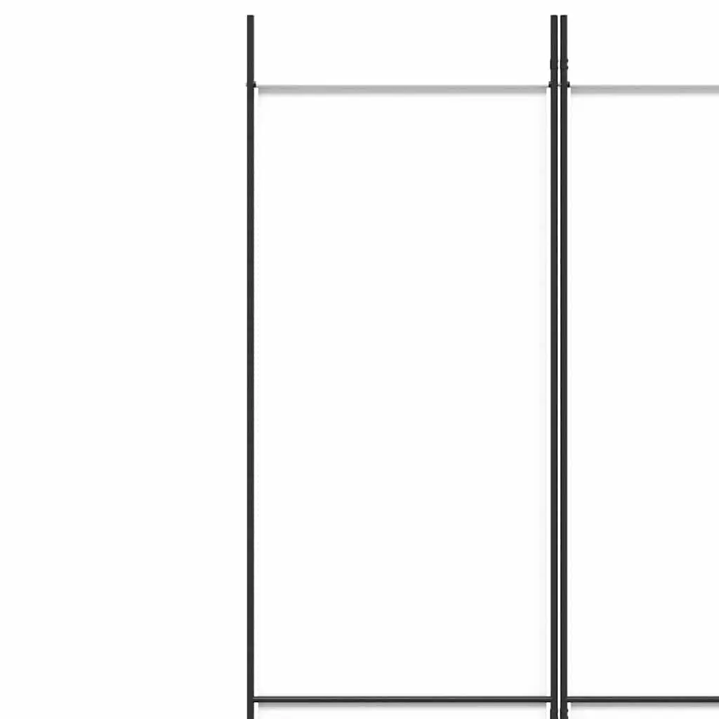 5-Panel Room Divider White Fabric 250x220cm Folding Privacy Partition