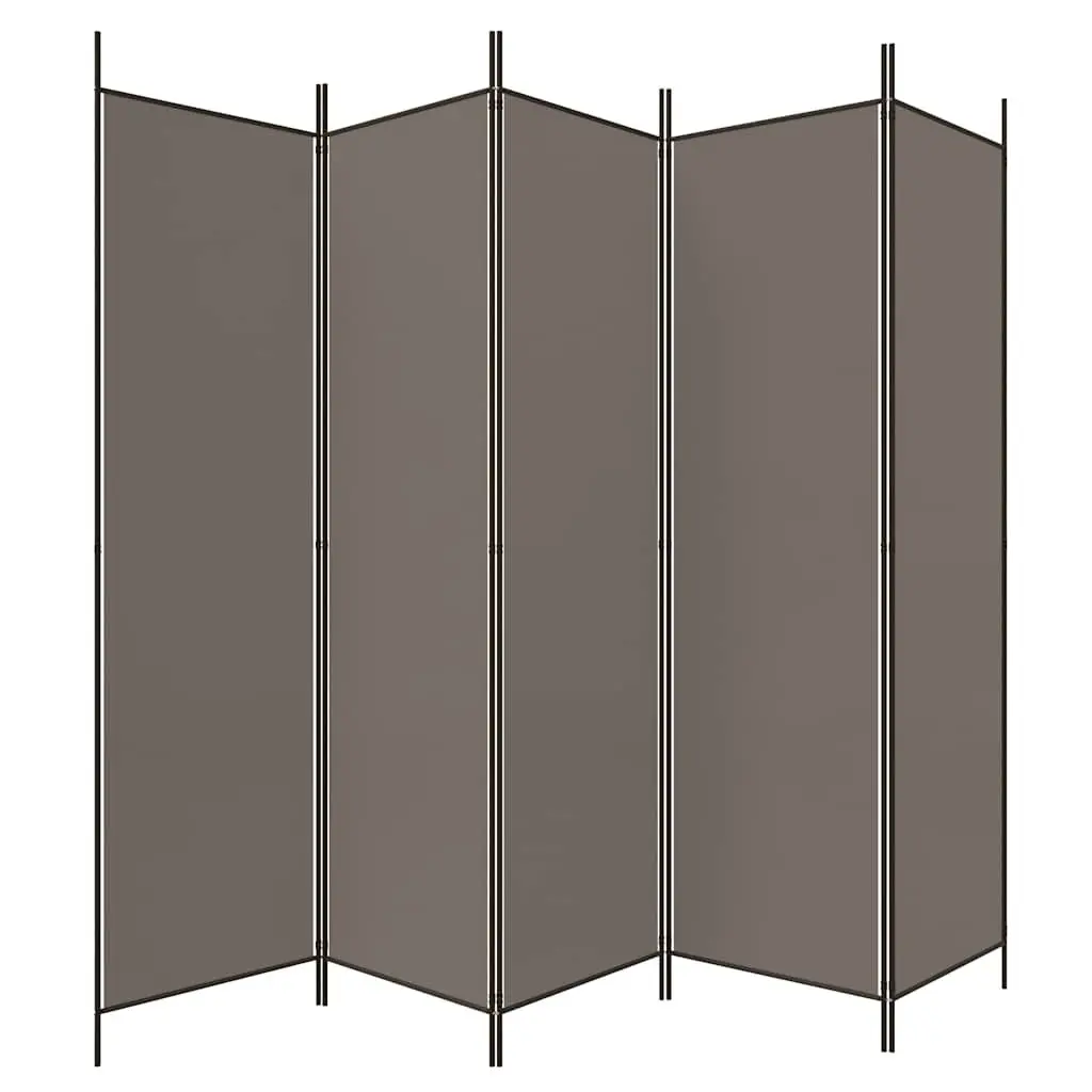 5-Panel Room Divider Anthracite Foldable Fabric Screen Partition Privacy