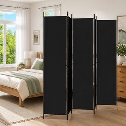 Compact and Effective 5-Panel Privacy Screen in Black