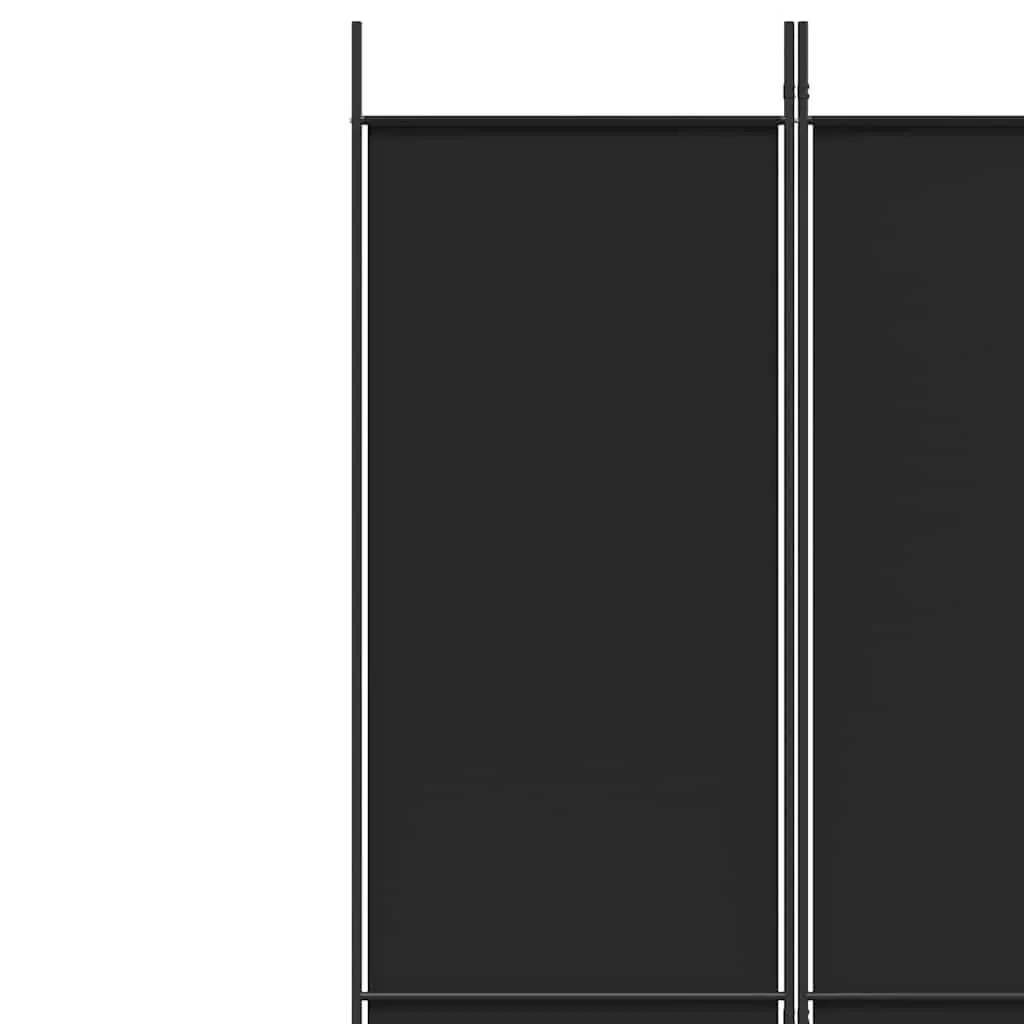 Room Divider Screen Black 250x220 cm 5-Panel Foldable Privacy Partition
