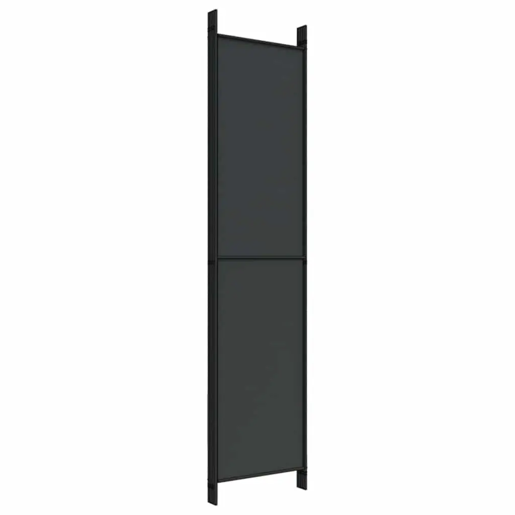 Room Divider Screen Black 250x220 cm 5-Panel Foldable Privacy Partition