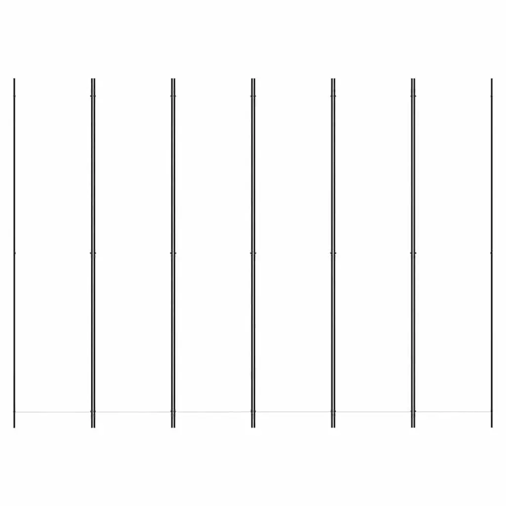 6-Panel Room Divider White Fabric Folding Screen Privacy Partition