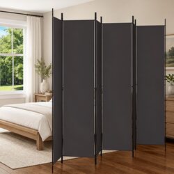 Compact and Stylish Brown 6-Panel Room Divider