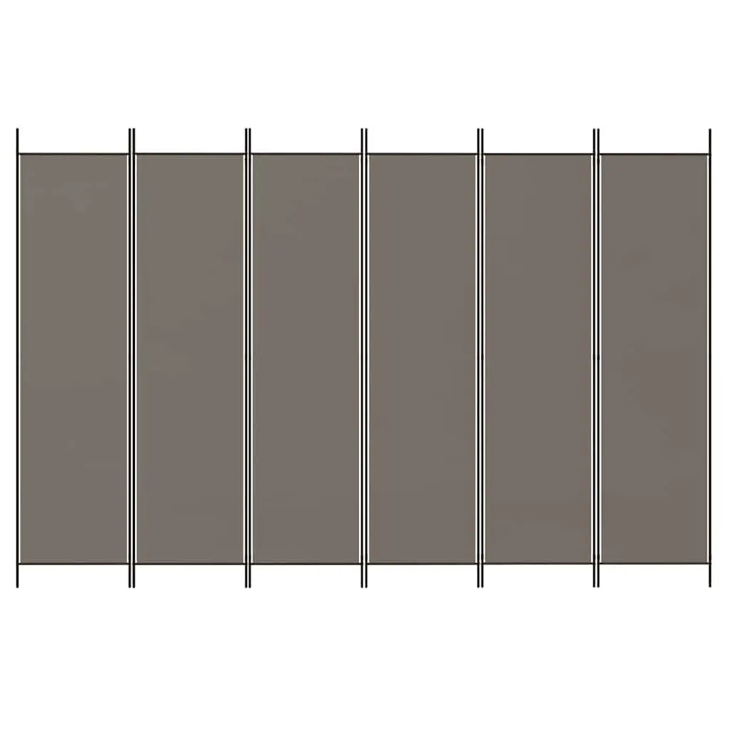 6-Panel Room Divider Anthracite 300x220cm Foldable Privacy Screen Partition