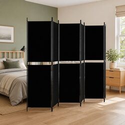 Compact 6-Panel Room Divider Screen for Privacy
