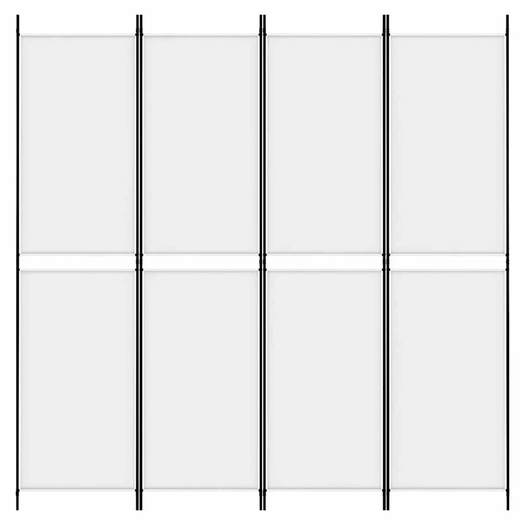 4-Panel Room Divider White 200 x 200 cm Foldable Fabric Privacy Separator