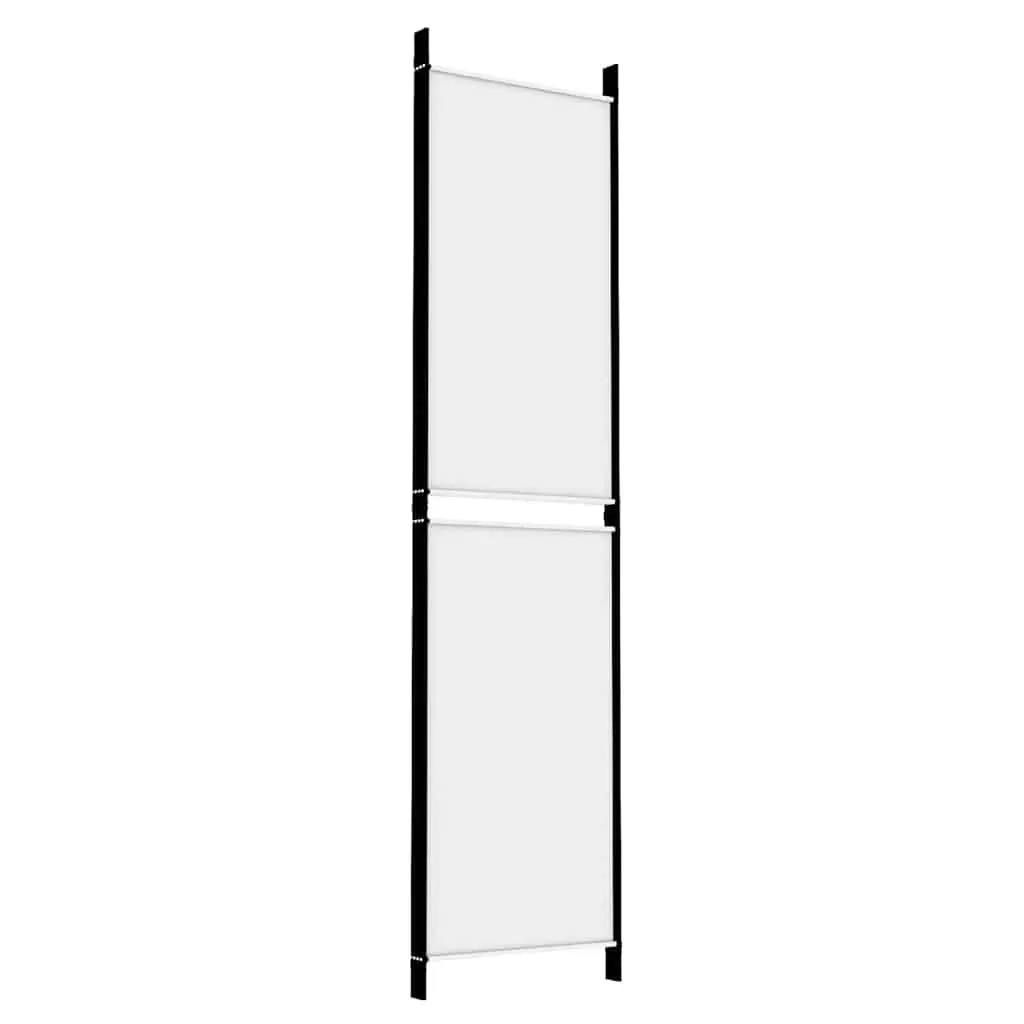 4-Panel Room Divider White 200 x 200 cm Foldable Fabric Privacy Separator