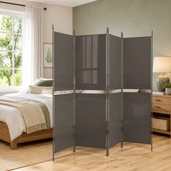 Concise 4-Panel Anthracite Divider Screen