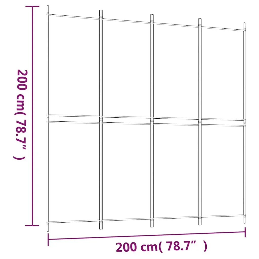 4-Panel Room Divider Screen Anthracite Foldable Fabric Privacy Partition