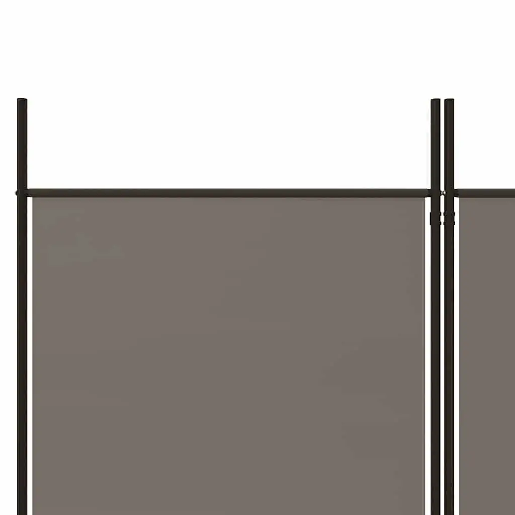 5-Panel Room Divider Anthracite Fabric Folding Partition Privacy Screen